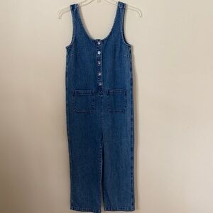 NWOT Blue Denim Women's Overalls Jumpsuit - Button-Front Sz S